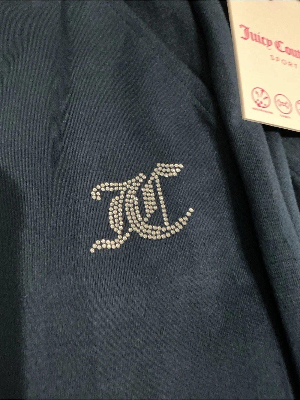 NWT Juicy Couture Sport Navy 2-Piece Set 1/4 Zip Sweatpants Size L